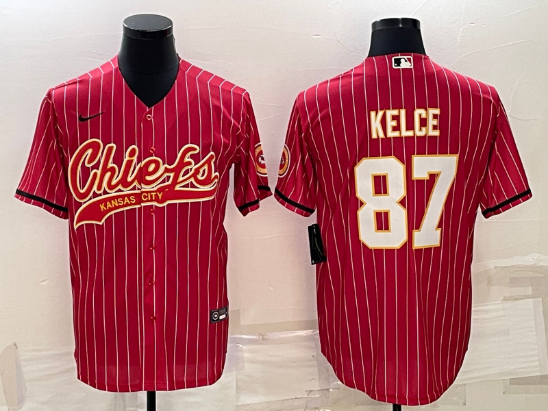 Men's Kansas City Chiefs Travis Kelce #87 Red Jersey Joint Edition
